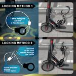 Honszex Electric Scooter Lock, Anti-Theft Cable Lock with Key, 39.37inch for E-Scooter, Electric Bike, Bicycle, Motorbikes