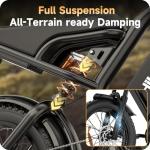 HiKeep Electric Bike for Adults - 1500W Peak Motor, 48V15.6Ah Battery, 28MPH Fat Tire Ebike with Dual Suspension, 20 × 4.0 Inch All-Terrain Tires, Dual Mechanical Disc Brake, Safety Tested to UL 2849