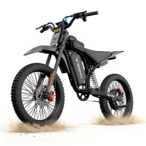BIGNIU Off-Road Ebike, Electric Dirt Bike Electric Bike for Adults with 3000W Peak Motor, 60V 32Ah Battery, 19x2.1 Fat Tires, Removable Battery, E Bike for Teens, City Riding (Black)