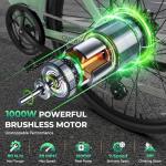 Movcan V80 Electric Bike, 1000W Motor 28MPH Ebike, 48V 13Ah Removeable Battery, 26'' City Cruiser Adult Electric Bicycles up to 70 Miles, 7-Speed Dual Disc Brake, Mountain E Bike for Commuting