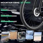 Movcan V80 Electric Bike, 1000W Motor 28MPH Ebike, 48V 13Ah Removeable Battery, 26'' City Cruiser Adult Electric Bicycles up to 70 Miles, 7-Speed Dual Disc Brake, Mountain E Bike for Commuting