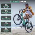 Movcan V80 Electric Bike, 1000W Motor 28MPH Ebike, 48V 13Ah Removeable Battery, 26'' City Cruiser Adult Electric Bicycles up to 70 Miles, 7-Speed Dual Disc Brake, Mountain E Bike for Commuting