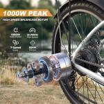 Funhang Electric Bike for Adults, 26" City Cruiser Ebike with 1000W Peak Motor, 21.7MPH 50 Miles Commuter Adult Electric Bicycles with 48V Battery, Adjustable Stem, 7-Speed, UL 2849 Certified