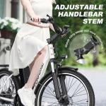 Funhang Electric Bike for Adults, 26" City Cruiser Ebike with 1000W Peak Motor, 21.7MPH 50 Miles Commuter Adult Electric Bicycles with 48V Battery, Adjustable Stem, 7-Speed, UL 2849 Certified