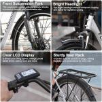 Funhang Electric Bike for Adults, 26" City Cruiser Ebike with 1000W Peak Motor, 21.7MPH 50 Miles Commuter Adult Electric Bicycles with 48V Battery, Adjustable Stem, 7-Speed, UL 2849 Certified