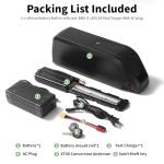 Xunyunda 48V HL Ebike Battery 20Ah Electric Bike Battery with Charger, Safe Lock, Led Indicator Light, Base for 250-1440W Electric Bicycles Motor