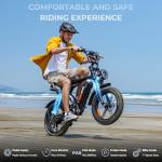 Tamobyke V29 Electric Bike for Adults, 1500 Motor (Peak), 30 MPH Electric Dirt ebike, 20'' Fat Tire E-Bike with 48V 15.6AH Battery, Full Suspension Mechanical Disc Brakes, E Bike for Snow, Sand, Road