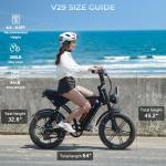 Tamobyke V29 Electric Bike for Adults, 1500 Motor (Peak), 30 MPH Electric Dirt ebike, 20'' Fat Tire E-Bike with 48V 15.6AH Battery, Full Suspension Mechanical Disc Brakes, E Bike for Snow, Sand, Road