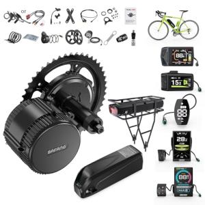 BAFANG Mid Drive Motor Kit - 750W/1000W/500W Ebike Conversion Kit for Mountain/Road/City Bikes, Upgraded BBS02B BBS-HD CAN Bus System with Digital Display &Ebike Battery (Fits 68-73mm/100mm/120mm BB)