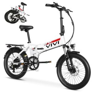 Vivi Electric Bike, 20" Folding Electric Bike 500W Ebikes for Adults, Folding Ebike with 48V Removable Battery, Professional 7 Speed Adult Electric Bicycles Electric Commuter Bike