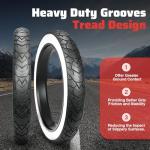 ZUKKA 26 x 4.0 E-Bike Tire 1/2 Pack Fat Tire High Performance Fat White Wall Replacement Folding Mountain Bike Tire High-Density Bike Tires for MTB E Bikes