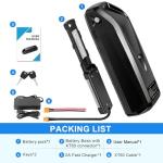 48V 13Ah Ebike Battery, Lithium Battery with 30A BMS for Electric Bicycles,Motorcycles (100-1000W) Motors, Includes Safe Lock,USB Output,Led Indicator Light, XT60 Connector&Base (48V 13AH)