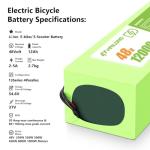 H HAILONG 48V 12Ah Universal Power Battery Pack | High Output 30A BMS for 200W-800W Motors | Long-Lasting 1000+ Cycle Life with Fast Adapter