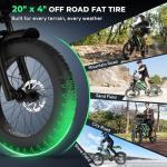 Movcan V60 Electric Bike for Adults, 1000W Motor 30MPH Top Speed 20” Fat Tire Electric Bike, 48V 15.6Ah Removable Battery Ebike, 7-Speed Full Suspension Electric Dirt Bike, Green