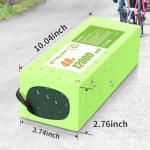 H HAILONG 48V 12Ah Universal Power Battery Pack | High Output 30A BMS for 200W-800W Motors | Long-Lasting 1000+ Cycle Life with Fast Adapter