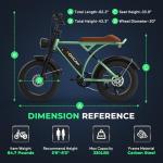 Movcan V60 Electric Bike for Adults, 1000W Motor 30MPH Top Speed 20” Fat Tire Electric Bike, 48V 15.6Ah Removable Battery Ebike, 7-Speed Full Suspension Electric Dirt Bike, Green