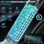 Movcan V80 Electric Bike, 1000W Motor 28MPH Ebike, 48V 13Ah Removeable Battery, 26'' City Cruiser Adult Electric Bicycles up to 70 Miles, 7-Speed Dual Disc Brake, Mountain E Bike for Commuting