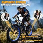 GAMVIRE (24" V7 Blue 52V 19.2Ah Battery Electric Bike for Adults, 1500W Peak 2000W EBike Up to 36 MPH and 70 Miles, Hydraulic Disc Brake, 21-Speed Off Road Snow Mountain Fat Tire Fast E-Bike