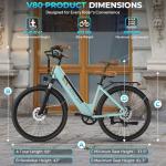 Movcan V80 Electric Bike, 1000W Motor 28MPH Ebike, 48V 13Ah Removeable Battery, 26'' City Cruiser Adult Electric Bicycles up to 70 Miles, 7-Speed Dual Disc Brake, Mountain E Bike for Commuting