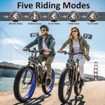 GAMVIRE (24" V7 Blue 52V 19.2Ah Battery Electric Bike for Adults, 1500W Peak 2000W EBike Up to 36 MPH and 70 Miles, Hydraulic Disc Brake, 21-Speed Off Road Snow Mountain Fat Tire Fast E-Bike