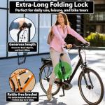KOHLBURG Folding Bike Lock [43”] Bolt Cutter Proof with 4-Digit Combination Code & Bracket - Long Foldable Bike Lock of Heavy Duty Anti Theft Security Level for Bicycle e-Bike MTB & Scooter
