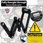 KOHLBURG Folding Bike Lock [43”] Bolt Cutter Proof with 4-Digit Combination Code & Bracket - Long Foldable Bike Lock of Heavy Duty Anti Theft Security Level for Bicycle e-Bike MTB & Scooter