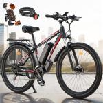 PUJH 2000W Electric Bike for Adults,Max Speed 34MPH Up to 80 Miles Range,29" Tire with 48V 17.5Ah Removable Battery,Fast City Commuter Electric Bicycles for Mountain Road for Men Women (Black)