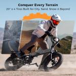 Jasion X-Hunter Electric Bike for Adults,1400W Peak Motor 30MPH 70+ Miles Foldable Ebike,624WH Removable Battery,Full Suspension 20’’*4 Fat Tire Bicycle for Commute,Snow,Mountain with 7-speedX-Hunter