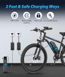Electric Bikes for Adults with 500W/1200W Peak Motor 26" Ebike with 28 MPH 90 Miles Max Range 48V Removable Battery E Bike Electric Bicycle Mountain Ebikes with Phone Holder Front Suspension 7 Speed