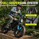 SISIGAD Electric Bike for Adults, Peak 1800W Motor, 32 MPH 70 Miles, Fat Tire 20" Retro E-Bike, 48V 15Ah Removable Battery, 7-Speed for City Commuting, Off-Roading, Mountain, UL 2849 Certified