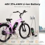 VARUN Electric Bike for Adults - 500W Electric Bicycle Up to 40 Miles, Removable Battery, 7-Speed, and Shock Absorber, Stylish 26" Ebike Suitable for Commuting