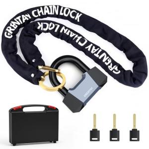 Bike Chain Lock 5.18Feet+7.8mm 3T Steel Chain Lock Anti Theft, Premium Bike U-Lock 17.5mm Thick Heavy-Duty Chain Bike Locks [3 Keys] for Bicycles Scooters Strollers Gates Fences Security Lock Guard