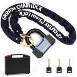 Bike Chain Lock 5.18Feet+7.8mm 3T Steel Chain Lock Anti Theft, Premium Bike U-Lock 17.5mm Thick Heavy-Duty Chain Bike Locks [3 Keys] for Bicycles Scooters Strollers Gates Fences Security Lock Guard