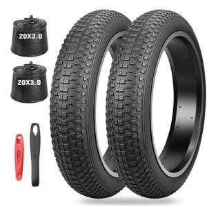 2 Set-20x3.0 E-Bike Fat Tire-76-406 Robust,High-Performance 20inch Fat BikeTyre for MTB and Ebikes,Durable All-Terrain Directional Knobby Tread,Superior for Street & Trail Adventures