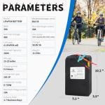 BtrPower 48V 52V 12Ah 16Ah 18Ah 20Ah E-Bike LiFePO4 Lithium Battery,Built-in 30A BMS for 0-720W Motor