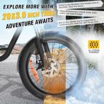 2 Set-20x3.0 E-Bike Fat Tire-76-406 Robust,High-Performance 20inch Fat BikeTyre for MTB and Ebikes,Durable All-Terrain Directional Knobby Tread,Superior for Street & Trail Adventures