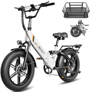 Jasion X-Hunter ST Electric Bike, Fat Tire & 71Miles & 30+MPH Foldable Ebike, 1400W Peak Motor, 624WH Removable Battery, Full Suspension E Bike, Hydraulic Disc Brakes Bicycles