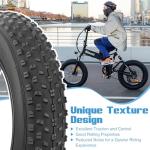 ZUKKA 16 x 4.0 E-Bike Tire Fat Tire High Performance Replacement Folding Mountain Bike Tire High-Density Bike Tires for E Bikes (16 x 4.0/2 Tires+2 Levers)