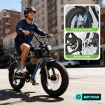 Gotrax R7 Electric Bike for Adults, 750W Motor, 25mph, Max 45-Mile Range, 20" Fat Tire, UL Certified, 48V Removable Battery, Oversized Padded Seat, Basket&Frame Bag, Easy Assembly for City&All-Terrain