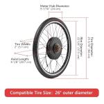 AW Electric Bike Conversion Kit 48V 1000W 26" Rear Wheel Powerful Motor E-Bike Conversion Kit Dual Mode Controller W/LCD Display Twist Throttle PAS Ebike Wheel Kit