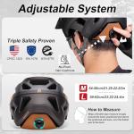 KINGBIKE Bike Helmet for Men Adults Professional Mountain Bike Helmet with Camera Mount for GoPro 3-Level Visor NTA-8776 E-Bike Certified Helmet (Dark Gray, L)