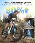 PUCKIPUPPY Electric Bike for Adults 960W, 48V 20AH Battery Adult Electric Bicycles, 26" Fat Tire Full Suspension Step-Thru Ebike, 28MPH Mountain Ebike, 7 Speed, 80Miles Range-Boxer ST