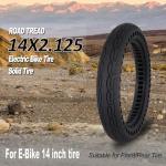 14x2.125 Solid Tire - 14 Inch 14x2.125 Electric Bike Tubeless Tire for E-Bike, E-Scooter and Electric Folding Bike - Rear/Front Wheel Replacement - Airless - Puncture-Proof - 2 Pack