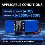 FoteGlewaBi 8AH 36V Lithium Battery, 36 Volt 8000mAh Rechargeable Lithium-ion Battery with Charger, T-Plug to XT60 Connector, Charging Cable, for 200W -500W