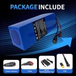 FoteGlewaBi 8AH 36V Lithium Battery, 36 Volt 8000mAh Rechargeable Lithium-ion Battery with Charger, T-Plug to XT60 Connector, Charging Cable, for 200W -500W