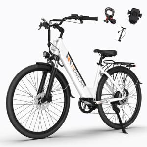 Movcan V80 Electric Bike, 1000W Motor 28MPH Ebike, 48V 13Ah Removeable Battery, 26'' City Cruiser Adult Electric Bicycles up to 70 Miles, 7-Speed Dual Disc Brake, Mountain E Bike for Commuting