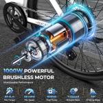 Movcan V80 Electric Bike, 1000W Motor 28MPH Ebike, 48V 13Ah Removeable Battery, 26'' City Cruiser Adult Electric Bicycles up to 70 Miles, 7-Speed Dual Disc Brake, Mountain E Bike for Commuting