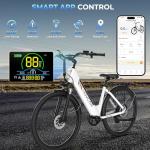 Movcan V80 Electric Bike, 1000W Motor 28MPH Ebike, 48V 13Ah Removeable Battery, 26'' City Cruiser Adult Electric Bicycles up to 70 Miles, 7-Speed Dual Disc Brake, Mountain E Bike for Commuting