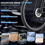 Movcan V80 Electric Bike, 1000W Motor 28MPH Ebike, 48V 13Ah Removeable Battery, 26'' City Cruiser Adult Electric Bicycles up to 70 Miles, 7-Speed Dual Disc Brake, Mountain E Bike for Commuting