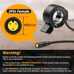 Zeekpowa Thumb Throttle for Bafang 3 Pin Female Connector Speed Throttle for BBS01B BBS02B BBS-HD Mid Drive Motor eBike Conversion Kits E-Bike Throttle with 17.7 inch Cable